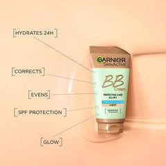 Garnier Skin Naturals BB Light swirl shows hydration and natural tint on skin.