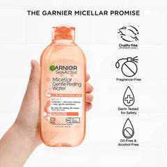 Garnier SkinActive micro cleansing close-up showing no-rinse formula