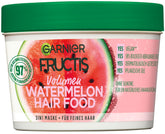 Garnier Watermelon Hairfood bottle closeup highlighting nourishing formula for lightweight shine