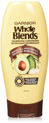Garnier Whole Blends avocado oil and shea butter bottle delivering deep moisture