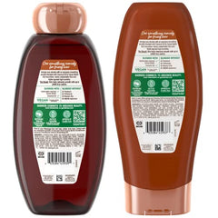 Garnier Whole Blends smoothing shampoo application scene highlights frizz reduction