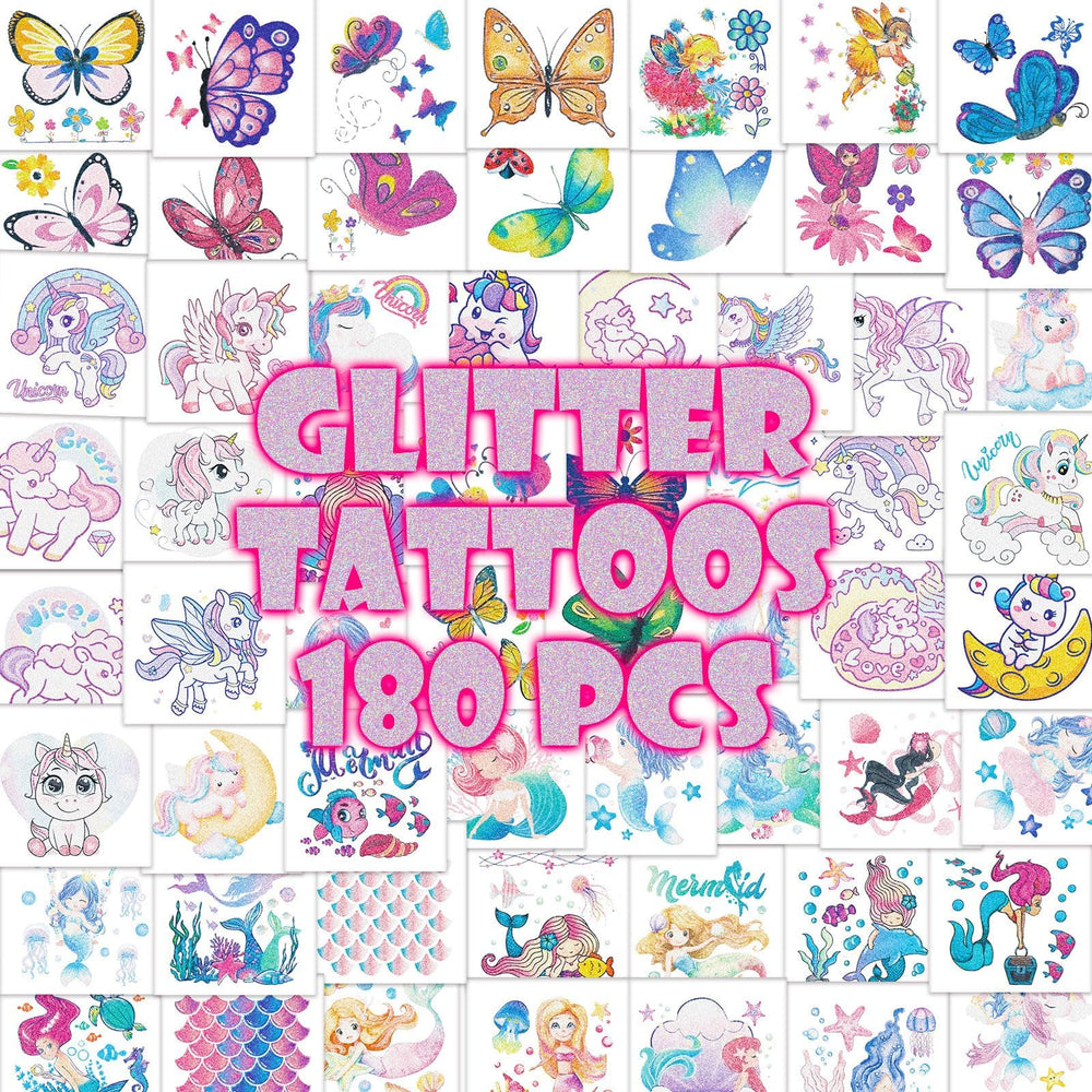 Tatuajes destellos Garsellen sirena para niñas, brillo apto para fiestas.