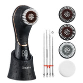 Gaurins facial-cleansing-brush angled view for gentle daily cleansing and smoother skin.