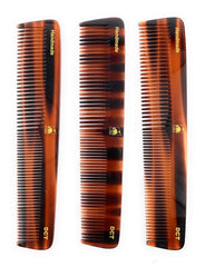 GBS GENTS 7 Inch tortoise hair comb, side view for smooth detangling and grooming