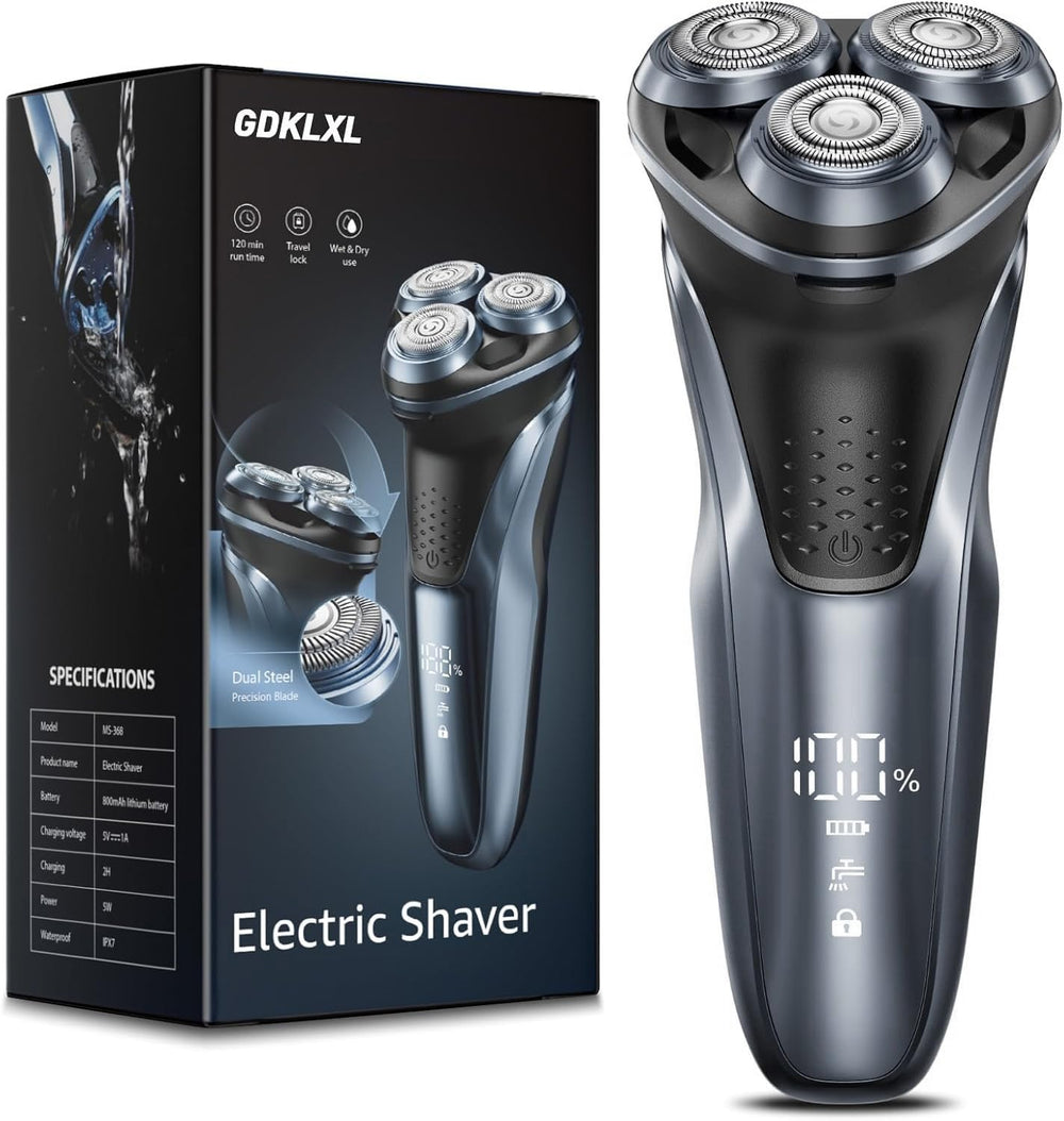 GDKLXL electric razor front view with ergonomic grip for precise daily grooming.