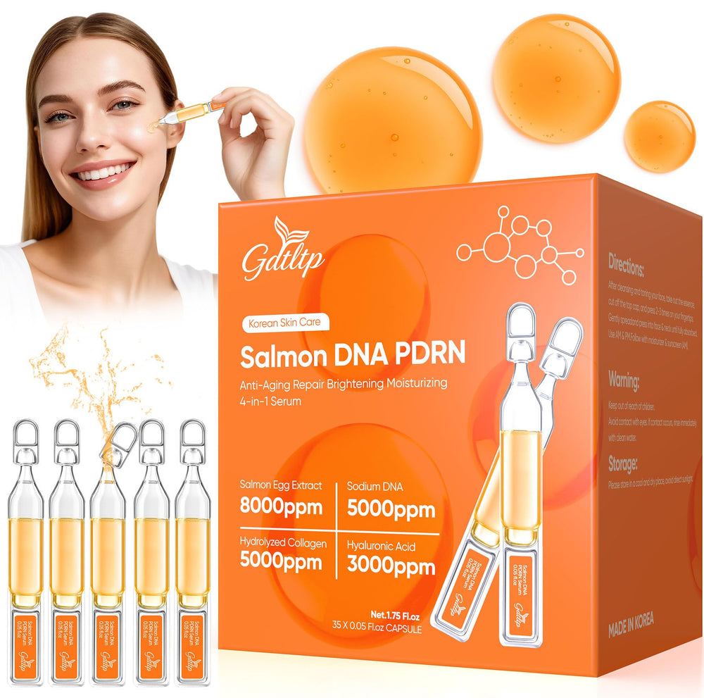 GDTLTP Salmon DNA Serum bottle front for anti-wrinkle and brightness.