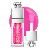 GECOMO hydrating lip glow oil jar shows raspberry glow with lasting moisture.