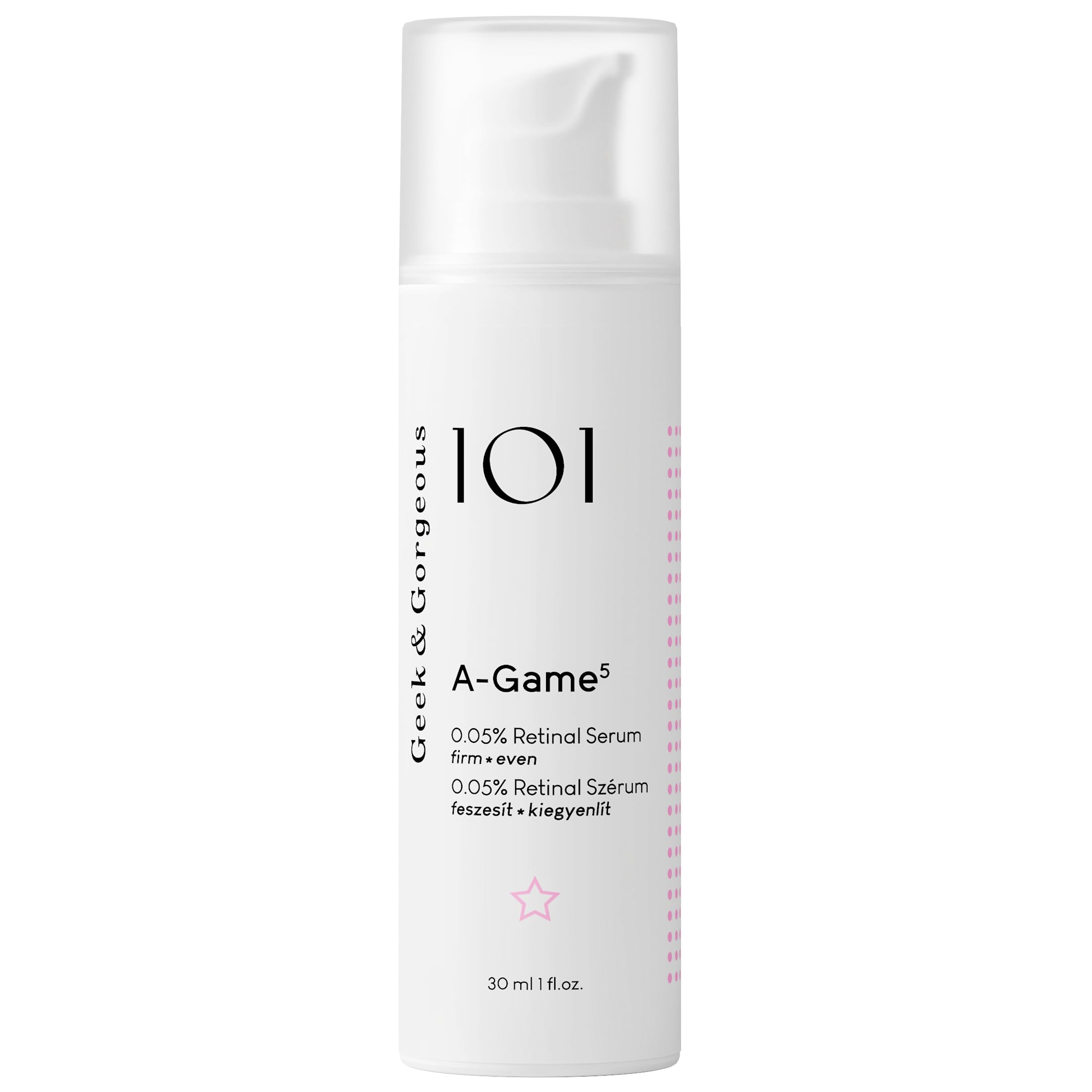 Geek & Gorgeous A-Game 5 serum texture closeup shows silky, lightweight feel for all skin types.