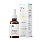 Geek and Gorgeous B-Bomb serum bottle highlights a lightweight formula for oily and combination skin.