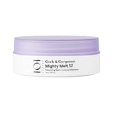 Geek & Gorgeous Mighty Melt balm in jar glides on skin for gentle makeup removal.