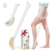 GEENOA foot brush adjustable long handle demonstrates extended reach for hard-to-reach feet.