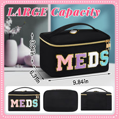 Geetery Meds Bag zipper keeps contents secure and accessible.