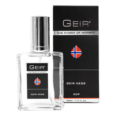 Geir Ness Eau de Parfum bottle front delivers a fresh, long-lasting scent for daily confidence.