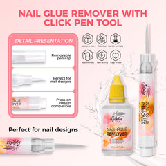 Gellaktik remover pen tip-lift action shown lifting nail edges