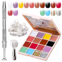 GELLAKTIK Sponge Pat Painting Gel ombre palette enables seamless ombre nails