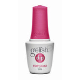 Gelish Dip Top Coat glossy finish enhances salon-quality nails