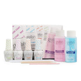 Gelish MINI Basix kit foundation and pH Bond priming nails for long-lasting wear at home.