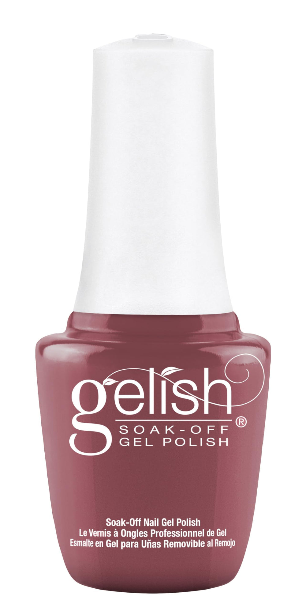 Gelish MINI bottle close-up showing compact travel-friendly 9ml size.