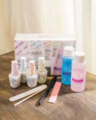 Gelish Nourish bottle close-up demonstrates hydrating care for cuticles.