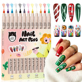 GELLAKTIK 12-color nail art pens set swatches for versatile DIY manicures