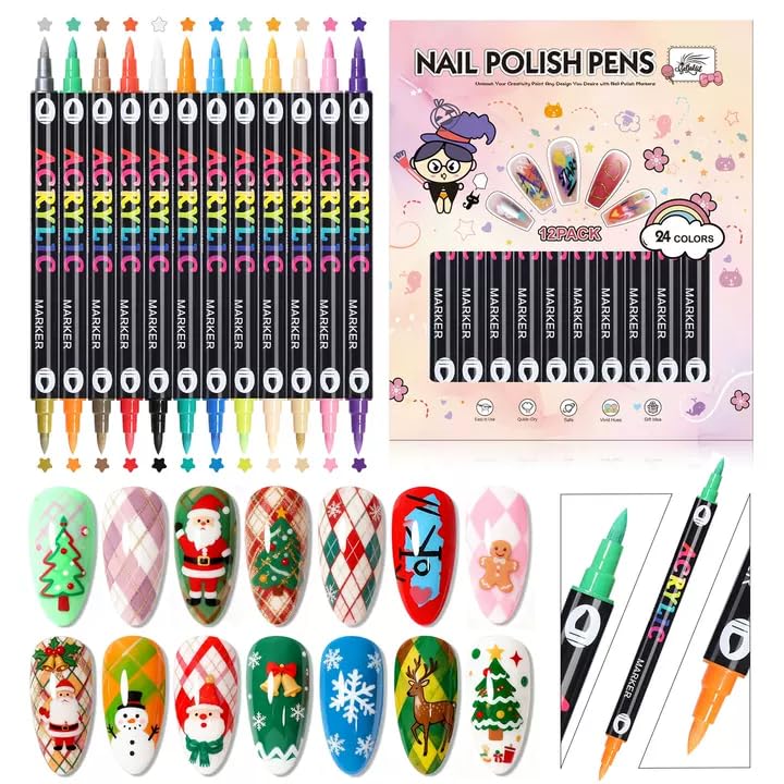 GELLAKTIK nail art pens case with 24 colors for versatile DIY manicure inspiration