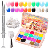 Gellaktik Sponge Pat Painting Gel 20-color ombre palette enables seamless color fades.