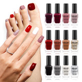GELLEN 12 Colors nail polish set offers fall-winter shades with durable finish.