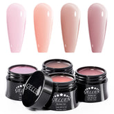Gellen builder gel kit pink nudes peach four-color set for DIY nail extensions.
