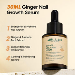 GELLEN Ginger Nail Growth Serum dropper applying precise cuticle care.