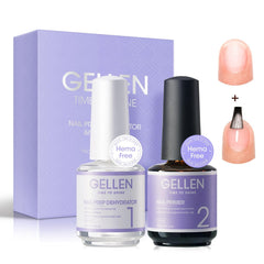 Gellen nail dehydrator bottle closeup highlights fast air-dry prep.