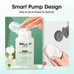 GELLEN nail polish remover pump-head enables one-handed, precise application