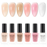GELLEN jelly nail polish nude shade swatch for quick at-home manicure.