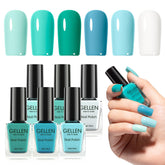 GELLEN Teal Regular Nail Polish bottle close-up with quick-dry gloss.