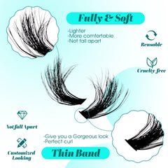 GEMERRY lash clusters feature wispy extensions for a soft eye-enhancing effect