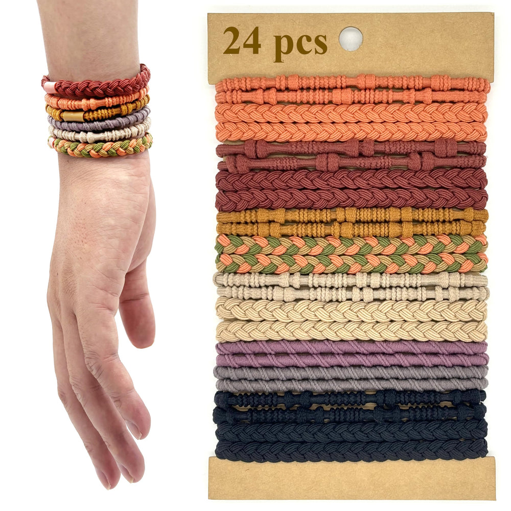 GEMGIMY boho hair ties 24pc collection for versatile styles and colors