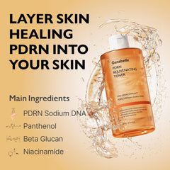 Genabelle PDRN Toner glow with glass skin-like appeal featuring luminous finish