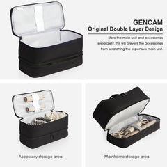 GENCAM travel case shows interior fixing strap keeping the machine secure