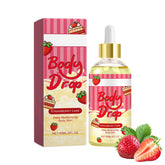 Generic Body Juice Oil Strawberry Shortcake bottle close-up showing hydrating skincare benefits
