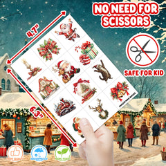 Generic Christmas tattoos face and arm application, easy to apply on skin