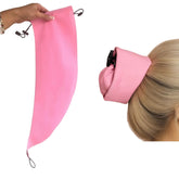 Generic Crown Washing Cap pink close-up demonstrating waterproof protection of styled ends.