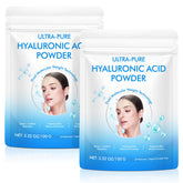 Generic hyaluronic acid powder delivers deep hydration with glossy skin close-up.