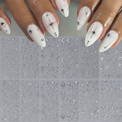 Generic star moon nail stickers pack 2 showing durable self-adhesive shine