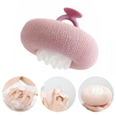 Generic sunflower bath sponge purple suction for easy hanging and refreshing cleanse.