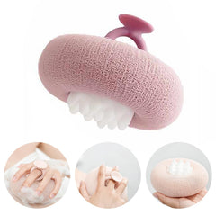 Generic sunflower bath sponge purple suction for easy hanging and refreshing cleanse.