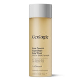 Geologie Acne Control Body Wash bottle pour shows unscented exfoliating formula for clear skin.