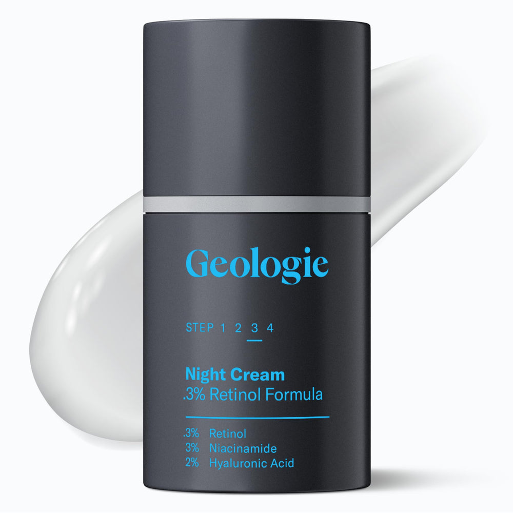 Geologie Retinol Night Cream packaging image showing premium nighttime skincare.