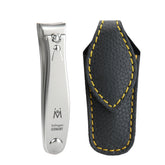 GERMANIKURE professional small nail clipper with leather case for travel grooming.