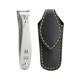 GERMANIKURE professional small nail clipper with leather case for travel grooming.