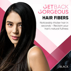 GBG Hair Fibers being applied to thinning area to show instant volume