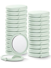 Getinbulk purse-mirror-round-cyan shows 1x and 2x magnification for quick on-the-go touch-ups.